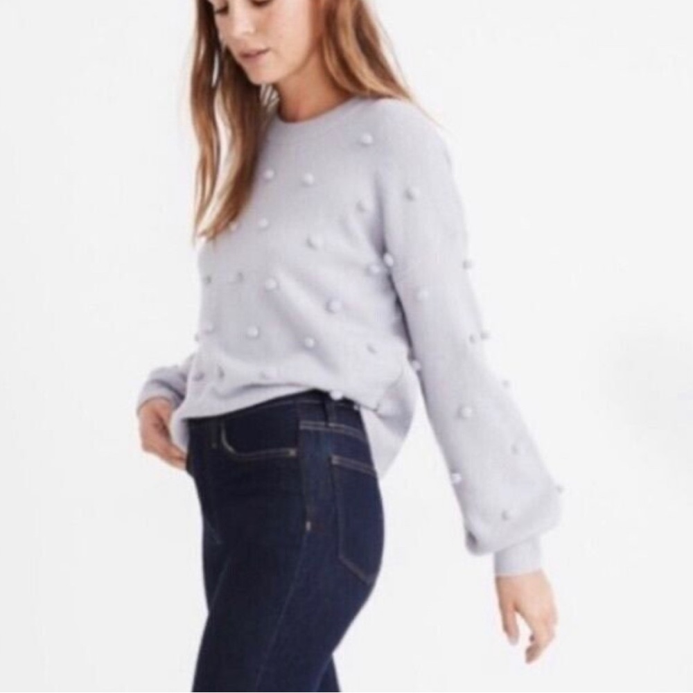 Madewell bobble crew neck sweater lavender purple